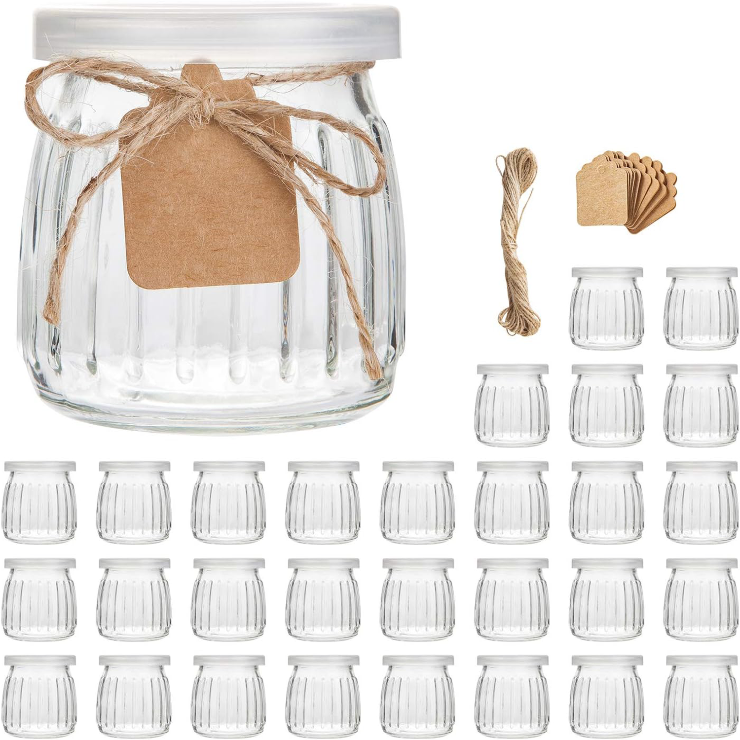 Baby Food Jars - 4 oz Clear Yogurt Jars With