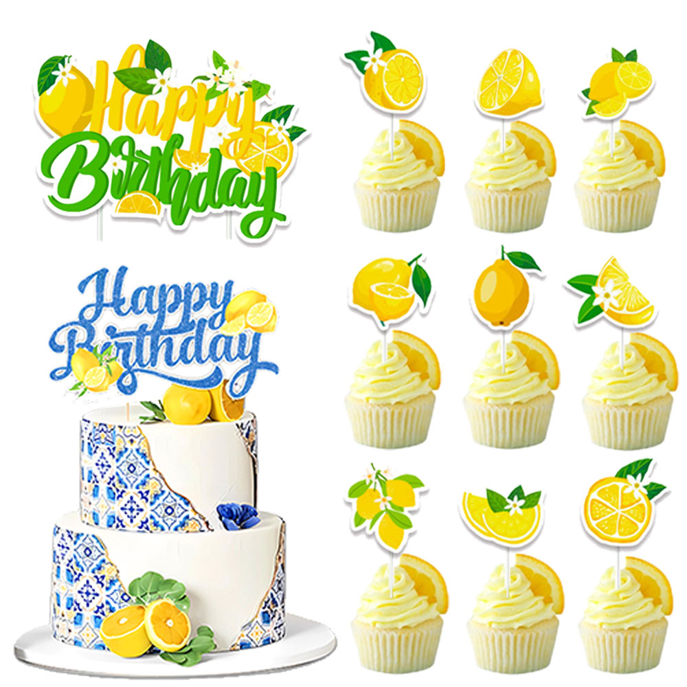 Baby 1 Year Food - Lemon Cupcake Toppers Summer Cute Lemon