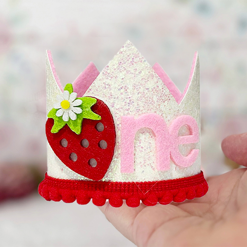 Pink Strawberry Crown Birthday – Baby Food Year Old Bewertung und Preis