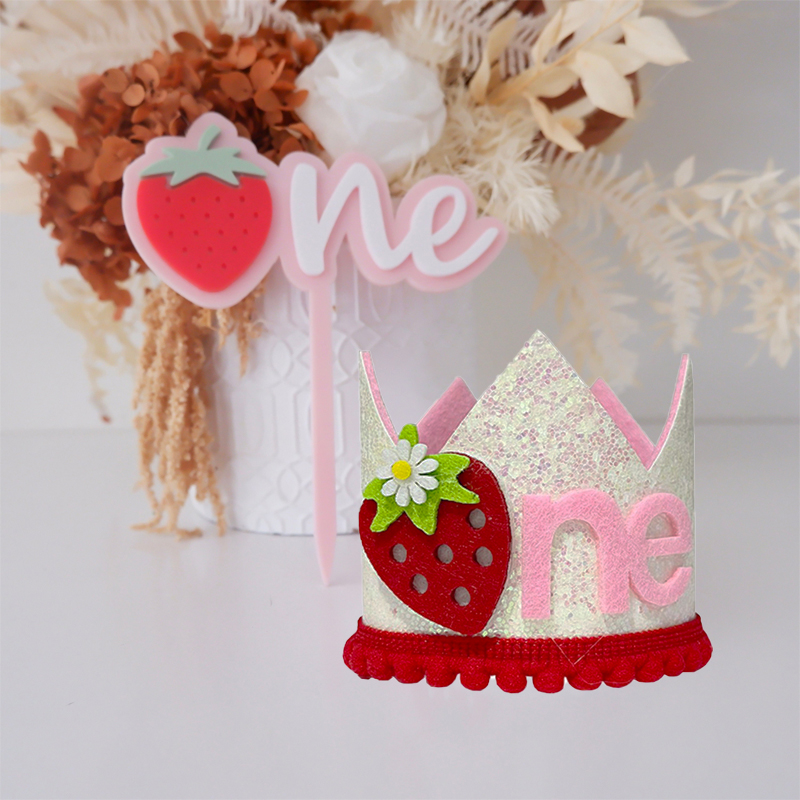 Pink Strawberry Crown Birthday – Baby Food Year Old Bewertung und Preis