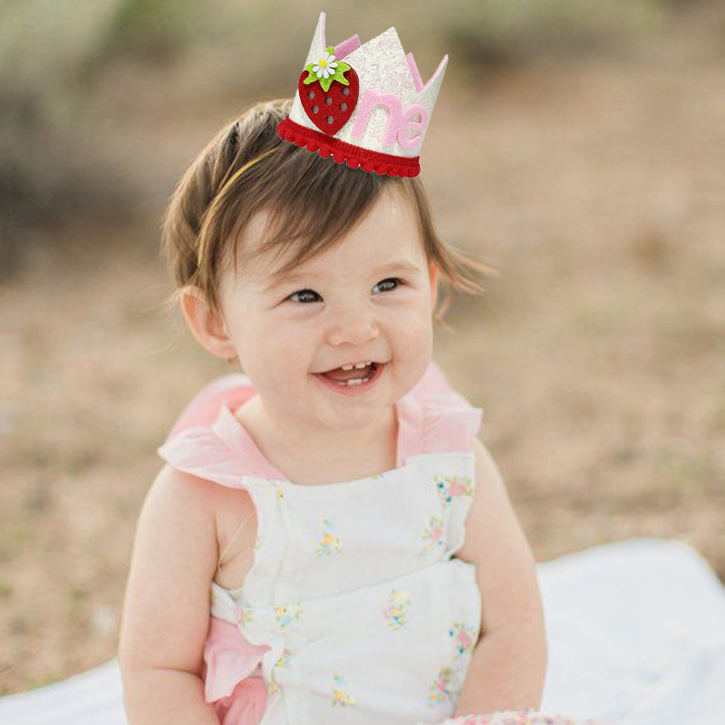 Pink Strawberry Crown Birthday – Baby Food Year Old Bewertung und Preis